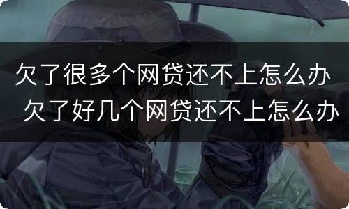 欠了很多个网贷还不上怎么办 欠了好几个网贷还不上怎么办