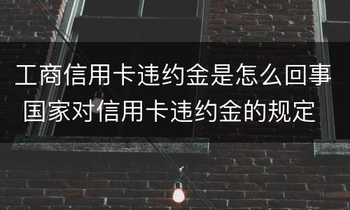 工商信用卡违约金是怎么回事 国家对信用卡违约金的规定
