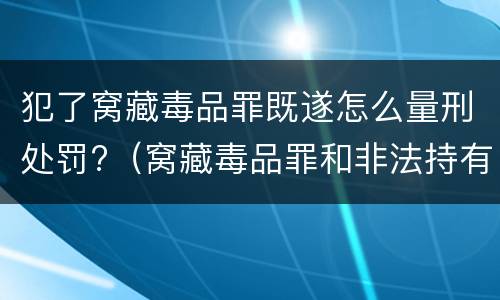 犯了窝藏毒品罪既遂怎么量刑处罚?（窝藏毒品罪和非法持有毒品罪）