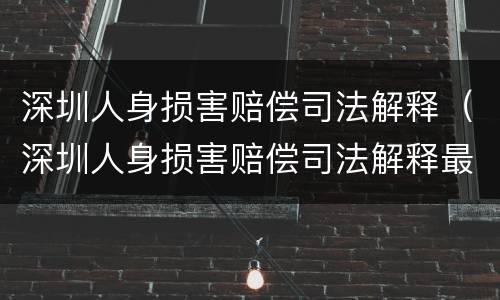 深圳人身损害赔偿司法解释（深圳人身损害赔偿司法解释最新）