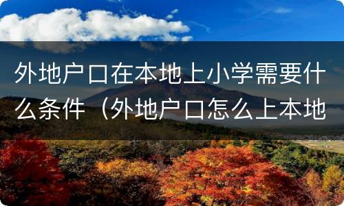 外地户口在本地上小学需要什么条件（外地户口怎么上本地小学）
