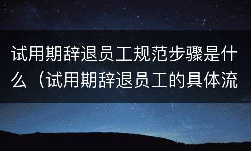 试用期辞退员工规范步骤是什么（试用期辞退员工的具体流程）