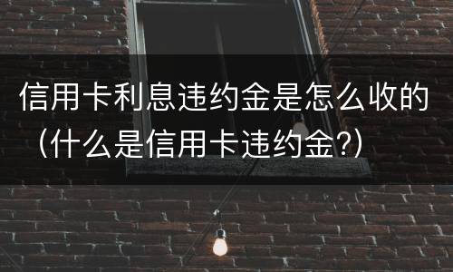 信用卡利息违约金是怎么收的（什么是信用卡违约金?）