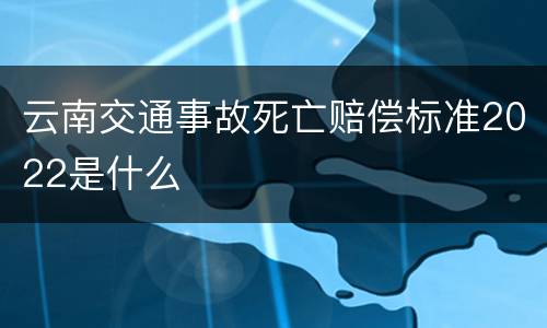 云南交通事故死亡赔偿标准2022是什么