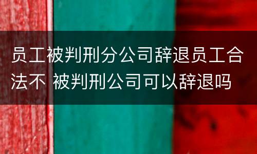 员工被判刑分公司辞退员工合法不 被判刑公司可以辞退吗