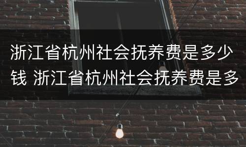 浙江省杭州社会抚养费是多少钱 浙江省杭州社会抚养费是多少钱一年