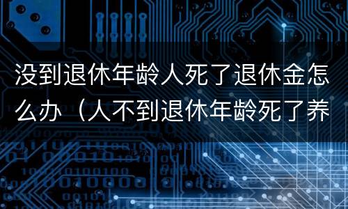 没到退休年龄人死了退休金怎么办（人不到退休年龄死了养老金给退吗）