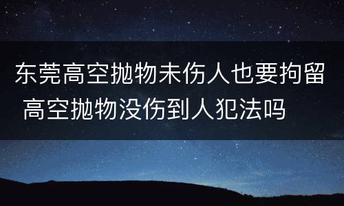 东莞高空抛物未伤人也要拘留 高空抛物没伤到人犯法吗