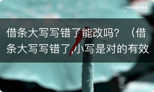 借条大写写错了能改吗？（借条大写写错了,小写是对的有效吗）