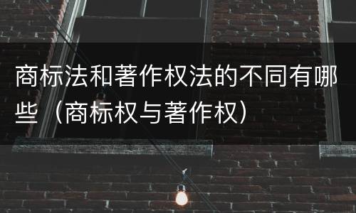 商标法和著作权法的不同有哪些（商标权与著作权）
