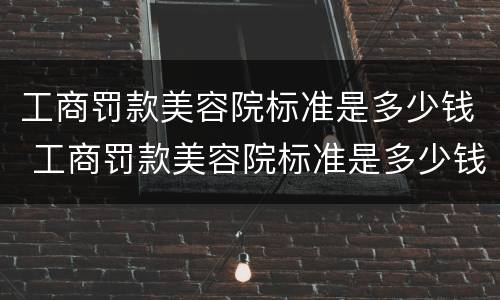 工商罚款美容院标准是多少钱 工商罚款美容院标准是多少钱呢