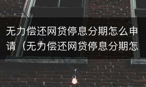 无力偿还网贷停息分期怎么申请（无力偿还网贷停息分期怎么申请延期还款）