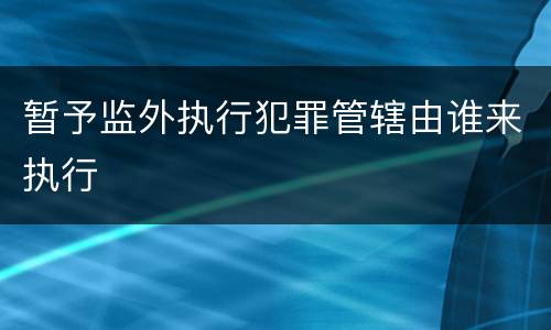 暂予监外执行犯罪管辖由谁来执行
