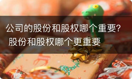 公司的股份和股权哪个重要？ 股份和股权哪个更重要