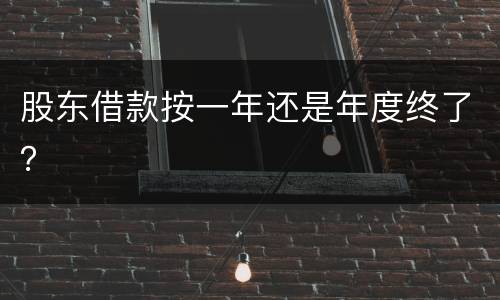 股东借款按一年还是年度终了？