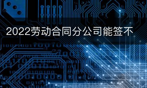 2022劳动合同分公司能签不
