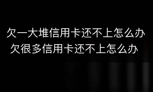 欠一大堆信用卡还不上怎么办 欠很多信用卡还不上怎么办