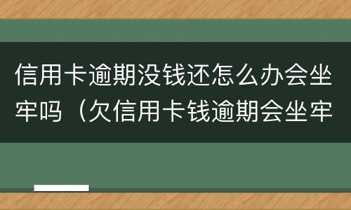 信用卡逾期没钱还怎么办会坐牢吗（欠信用卡钱逾期会坐牢吗）