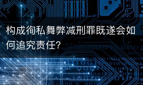 构成徇私舞弊减刑罪既遂会如何追究责任？
