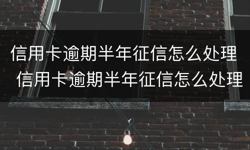 信用卡逾期半年征信怎么处理 信用卡逾期半年征信怎么处理的
