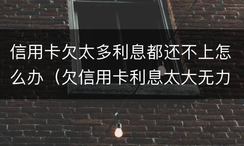 信用卡欠太多利息都还不上怎么办（欠信用卡利息太大无力偿还）