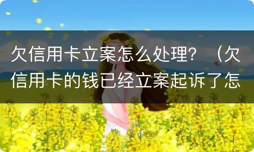 欠信用卡立案怎么处理？（欠信用卡的钱已经立案起诉了怎么办）