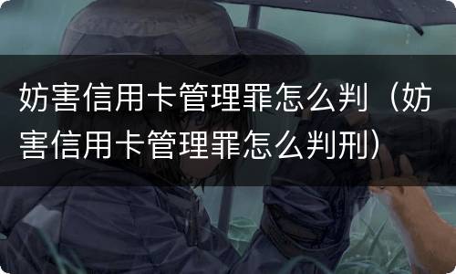 妨害信用卡管理罪怎么判（妨害信用卡管理罪怎么判刑）