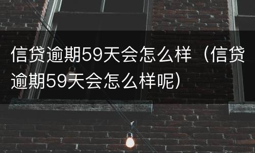 信贷逾期59天会怎么样（信贷逾期59天会怎么样呢）