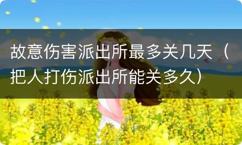 故意伤害派出所最多关几天（把人打伤派出所能关多久）