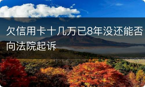 欠信用卡十几万已8年没还能否向法院起诉