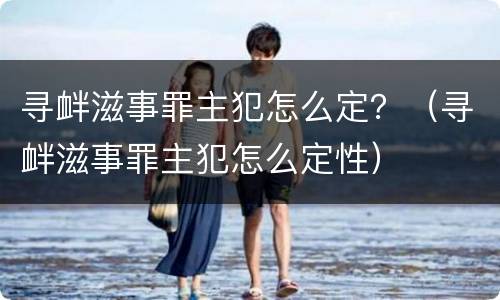 寻衅滋事罪主犯怎么定？（寻衅滋事罪主犯怎么定性）