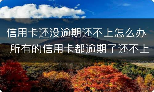 信用卡还没逾期还不上怎么办 所有的信用卡都逾期了还不上,怎么办