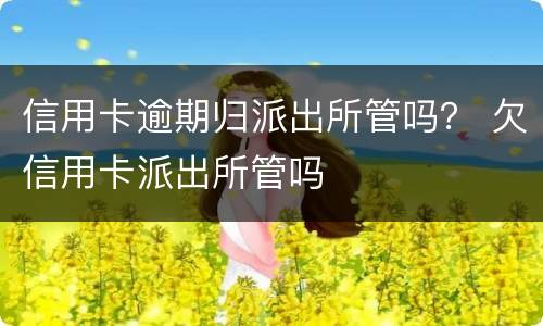 信用卡逾期归派出所管吗？ 欠信用卡派出所管吗