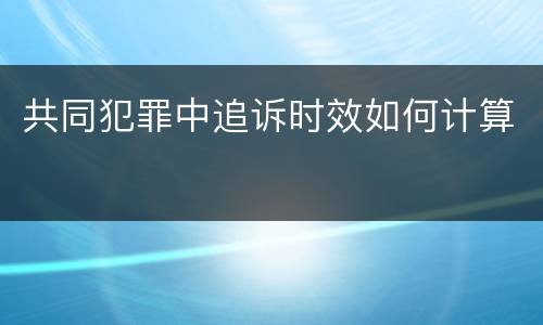 共同犯罪中追诉时效如何计算