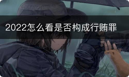 2022怎么看是否构成行贿罪