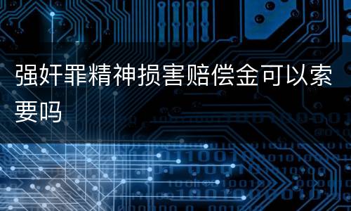 强奸罪精神损害赔偿金可以索要吗