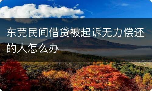 东莞民间借贷被起诉无力偿还的人怎么办