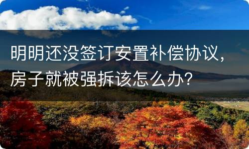 明明还没签订安置补偿协议，房子就被强拆该怎么办？