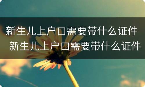 新生儿上户口需要带什么证件 新生儿上户口需要带什么证件去