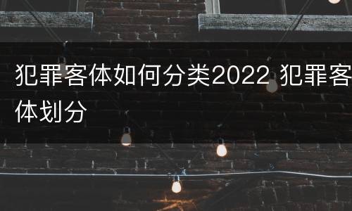 犯罪客体如何分类2022 犯罪客体划分