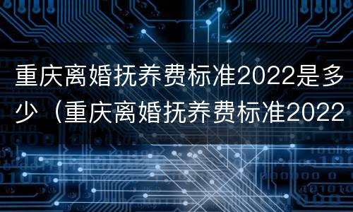 重庆离婚抚养费标准2022是多少（重庆离婚抚养费标准2022是多少呢）