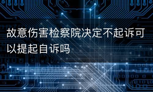 故意伤害检察院决定不起诉可以提起自诉吗