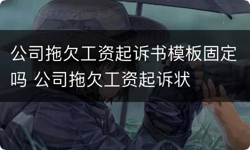 公司拖欠工资起诉书模板固定吗 公司拖欠工资起诉状
