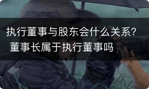 执行董事与股东会什么关系？ 董事长属于执行董事吗
