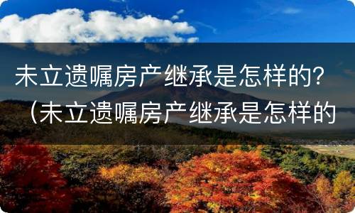 未立遗嘱房产继承是怎样的？（未立遗嘱房产继承是怎样的案例）