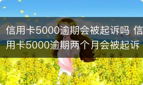 信用卡5000逾期会被起诉吗 信用卡5000逾期两个月会被起诉吗