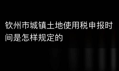 钦州市城镇土地使用税申报时间是怎样规定的