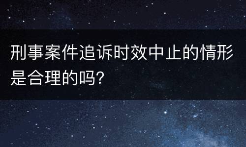 刑事案件追诉时效中止的情形是合理的吗？
