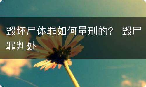 毁坏尸体罪如何量刑的？ 毁尸罪判处