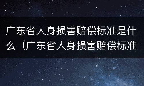广东省人身损害赔偿标准是什么（广东省人身损害赔偿标准是什么时候实施）